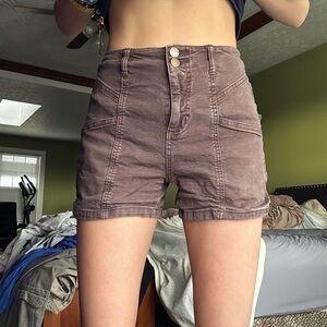 Women's High-Waisted Brown Shorts
